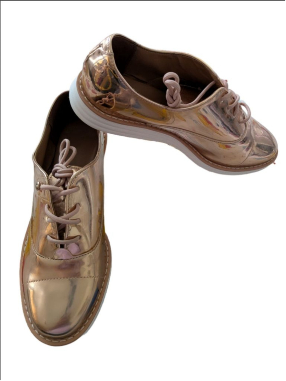 Vizzano Rose Gold Metallic Oxford Lace Up Shoes Womens Size 7 NWOT